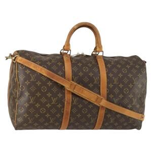 LOUIS VUITTON Monogram Keepall Bandouliere 50 Boston Bag M41416 LV Auth 158083